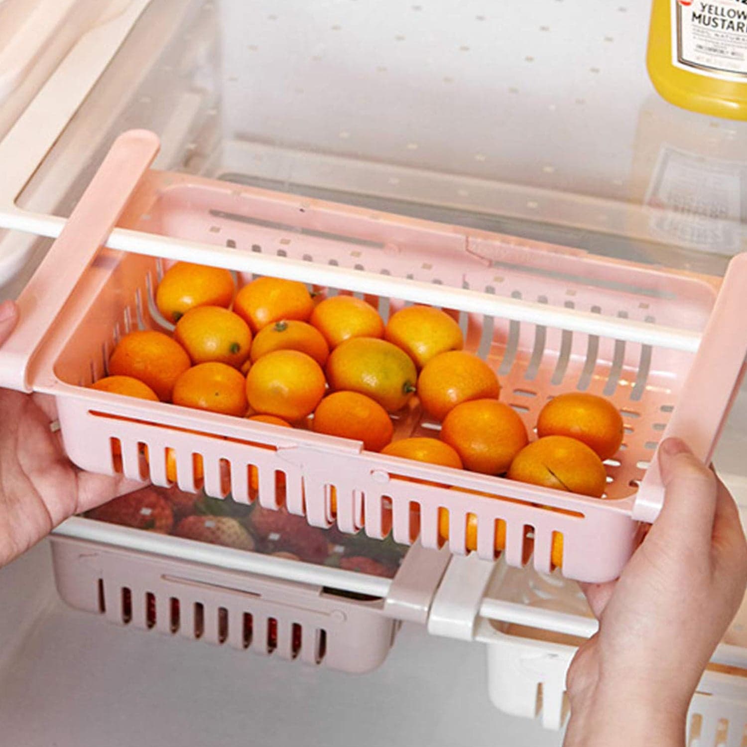 Expandable Adjustable Multipurpose Fridge Storage Basket (1 Pc) thumbnail 4