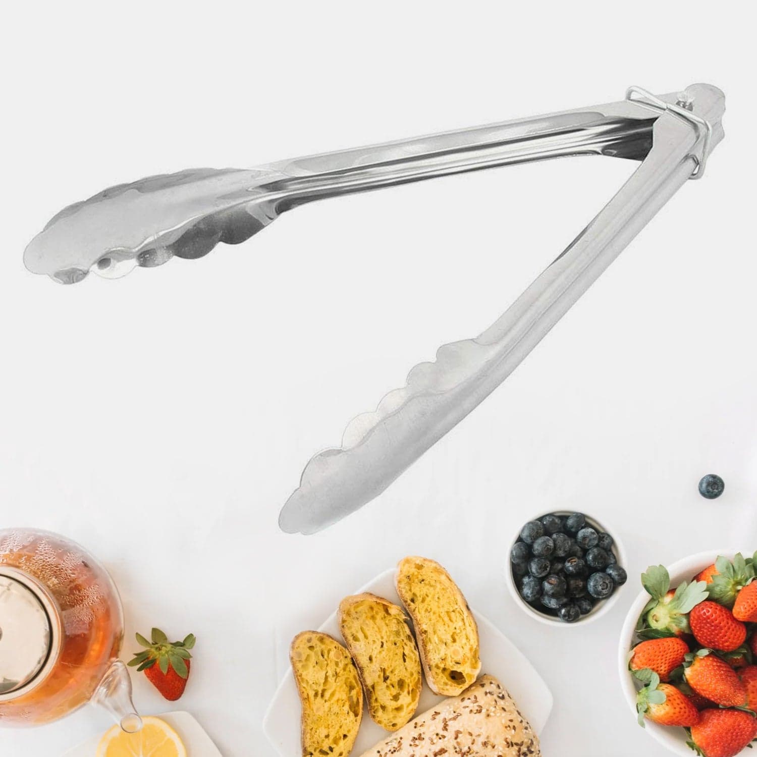 Metal Household Kitchen Salad Dessert Buffet Food Tong Clamp Clip (1 Pc / 17 Cm) thumbnail 1