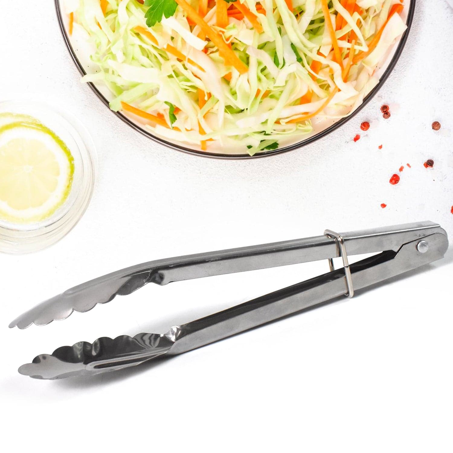 Metal Household Kitchen Salad Dessert Buffet Food Tong Clamp Clip (1 Pc / 17 Cm) thumbnail 3