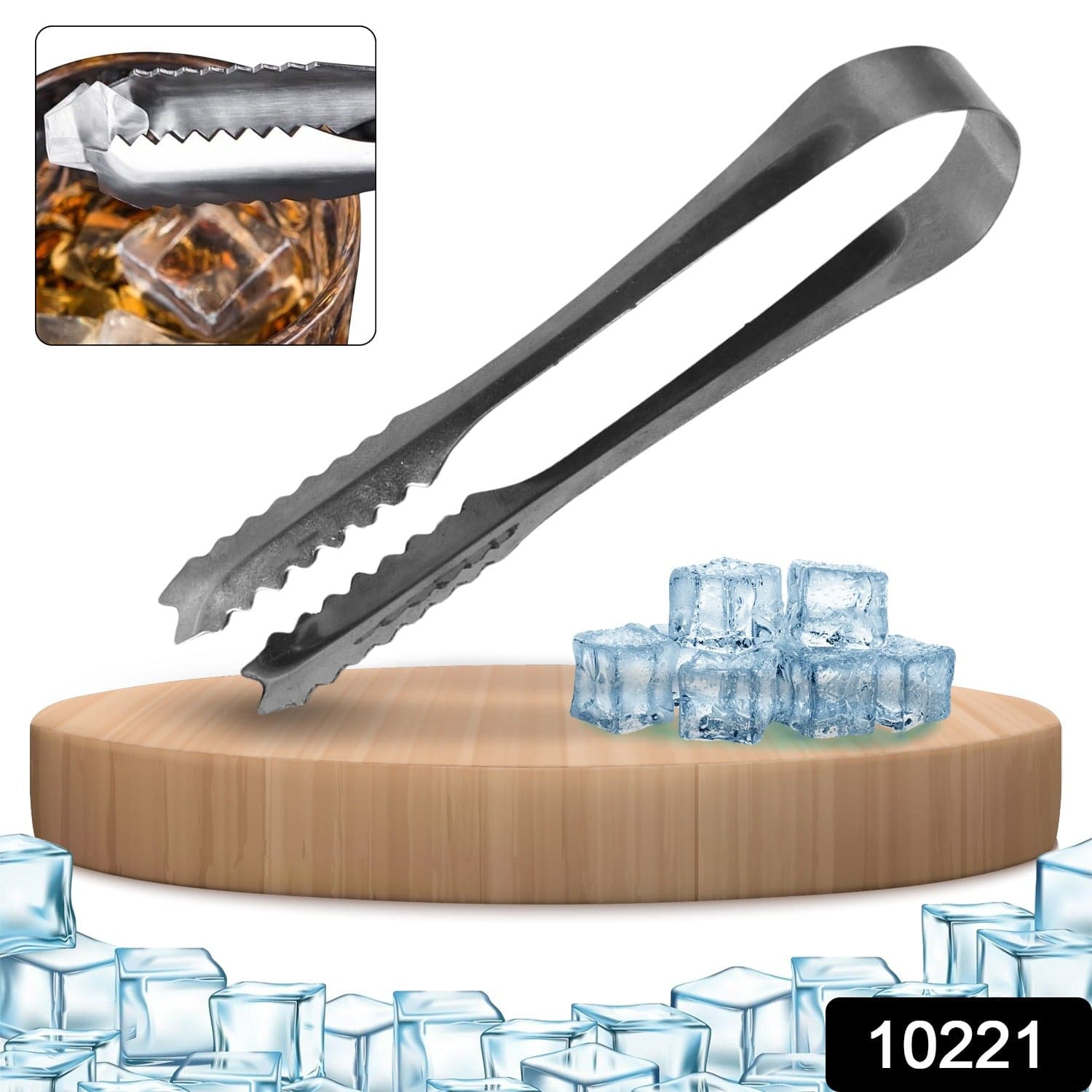Stainless Steel Tong for Lifting Ice Cubes, Sugar Cubes | Serving Tongs (13 Cm / 1 Pc) thumbnail 2