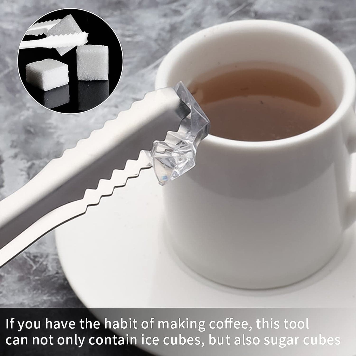 Stainless Steel Tong for Lifting Ice Cubes, Sugar Cubes | Serving Tongs (13 Cm / 1 Pc) thumbnail 6