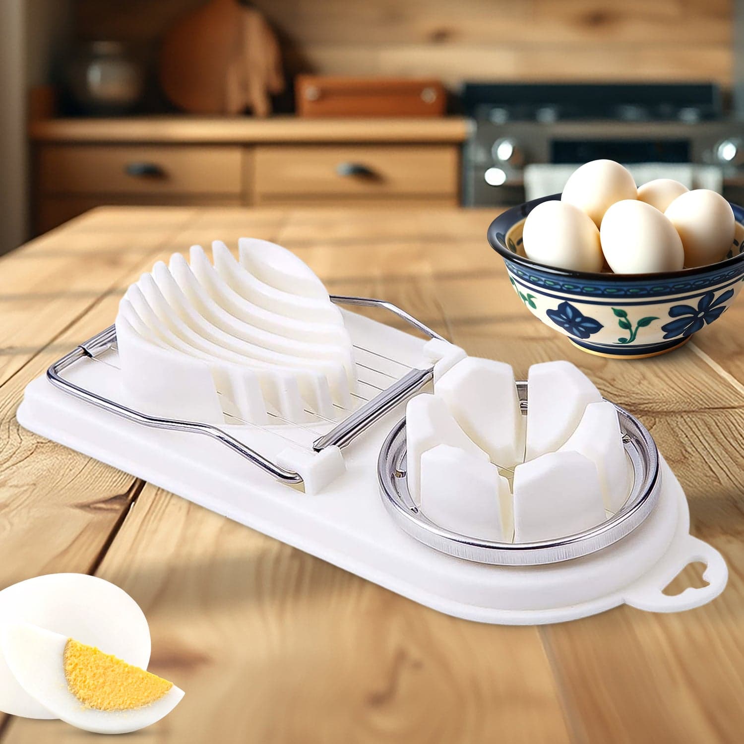 2 In 1 Egg Slicer, Egg Cutter For Hard Boiled Eggs thumbnail 1