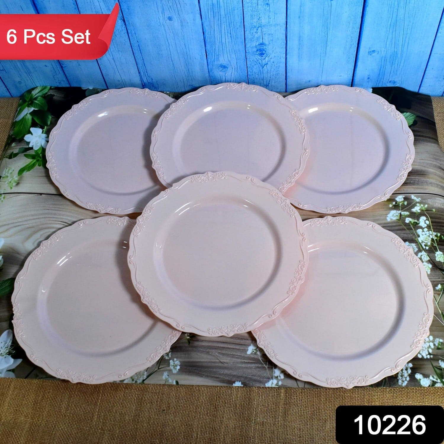 Plastic Dinner Plates Wedding Birthday Party Tableware Supplies (6 Pcs Set) thumbnail 2