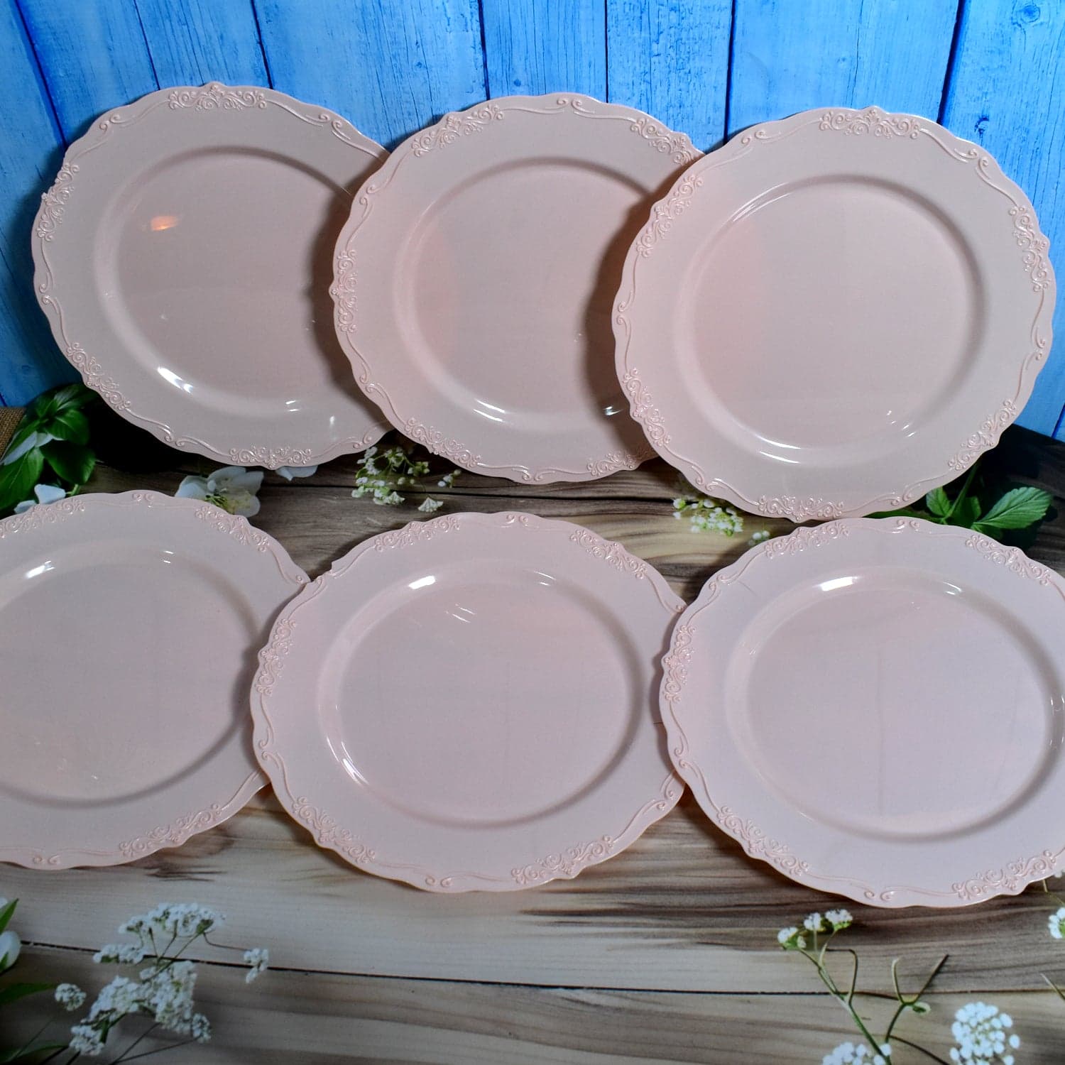 Plastic Dinner Plates Wedding Birthday Party Tableware Supplies (6 Pcs Set) thumbnail 3