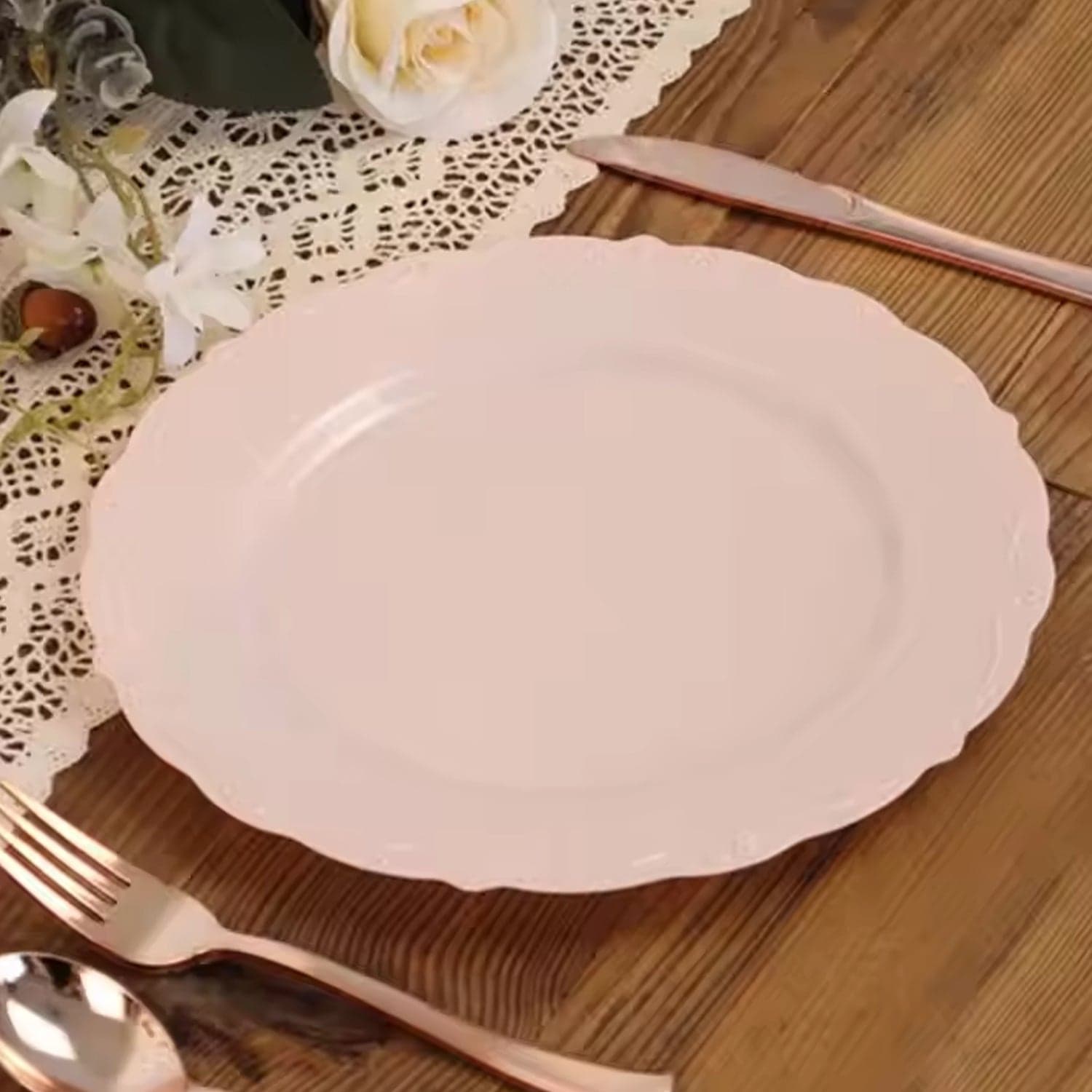 Plastic Dinner Plates Wedding Birthday Party Tableware Supplies (6 Pcs Set) thumbnail 6