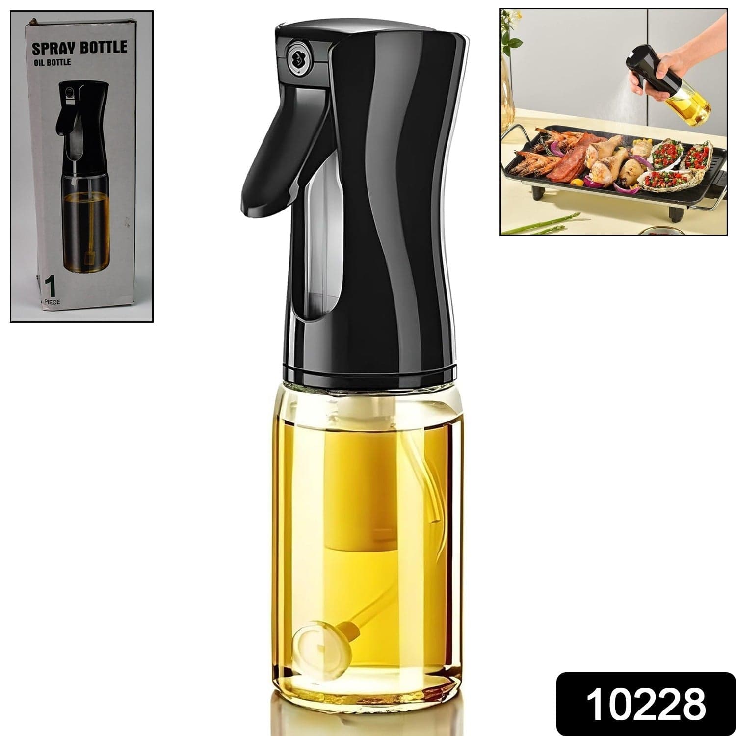 Glass Oil Dispenser Bottle Spray (1 Pc / 200 ml Approx) thumbnail 2