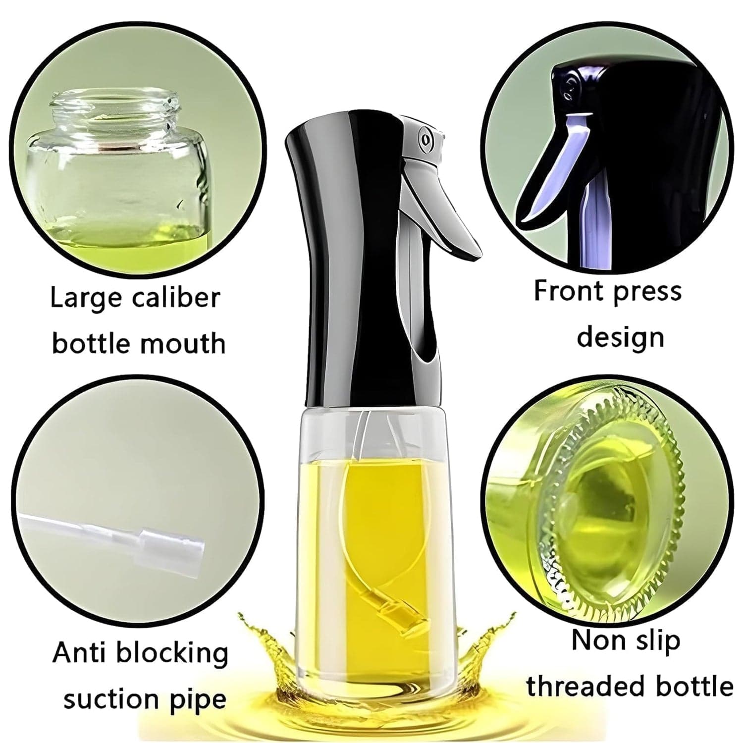 Glass Oil Dispenser Bottle Spray (1 Pc / 200 ml Approx) thumbnail 4