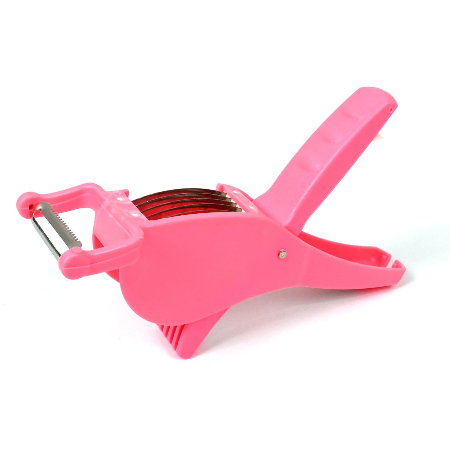 Plastic 2 in 1 Vegetable & Fruit Multi Cutter 5 Blade Vegetable Cutter with Peeler (1 Pc / Multicolor) thumbnail 5
