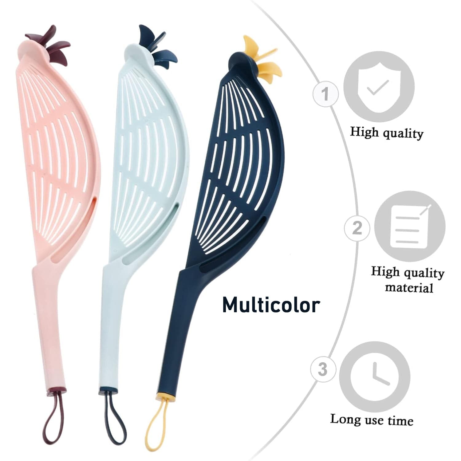 Plastic Multifunctional Kitchen Strainer Baffle Tool Handheld Filter for Rice Beans Peas (1 Pc) thumbnail 7