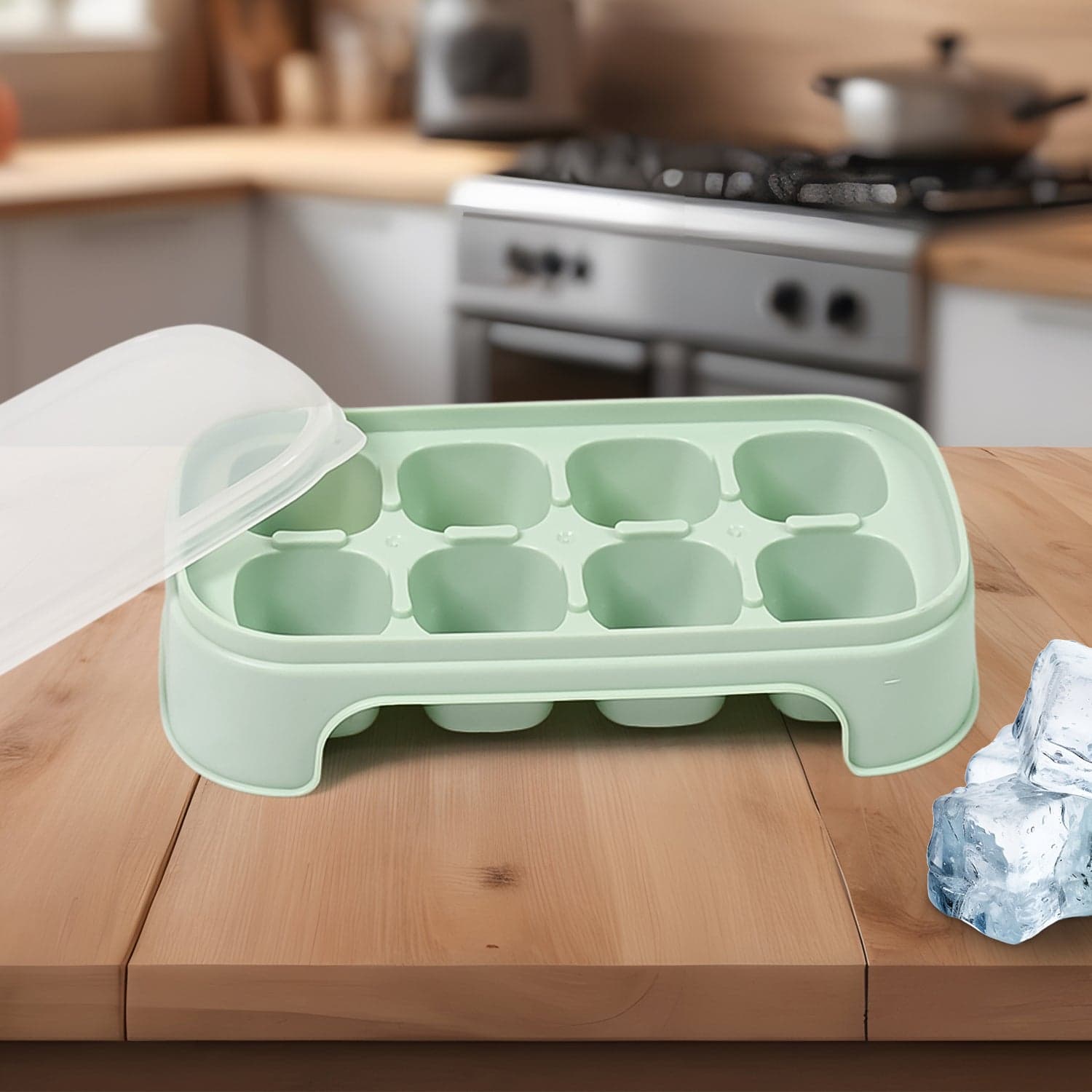 Ice Mold, 8 Grid Food Grade Portable Plastic Ice Tray (1 Pc / 15—8 Cm) thumbnail 4
