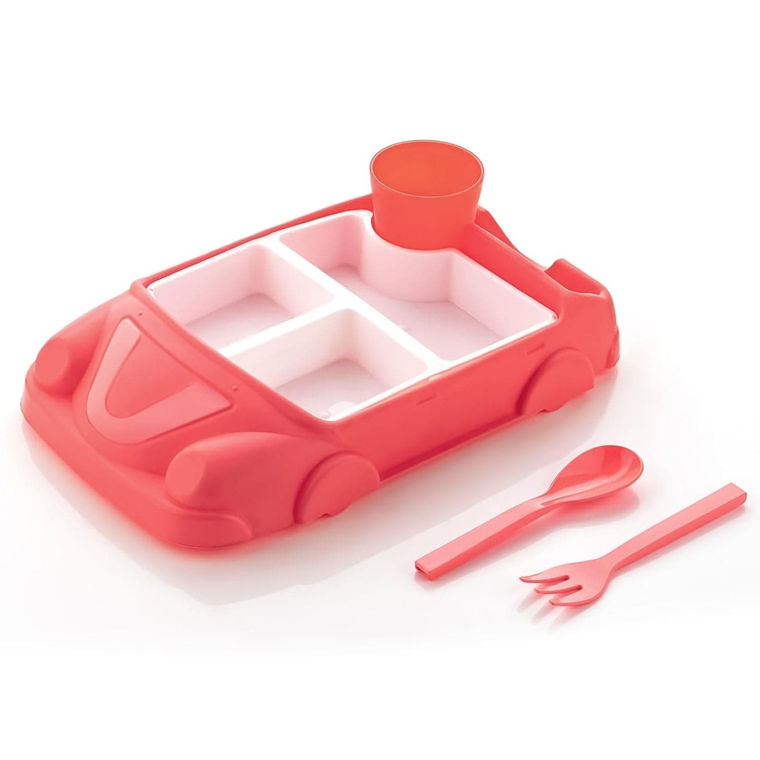 Kid's Car Shaped Plates Cup / Lunch Box Dinnerware Set (4 Pcs Set / 1000 ML Lunch Box) thumbnail 10