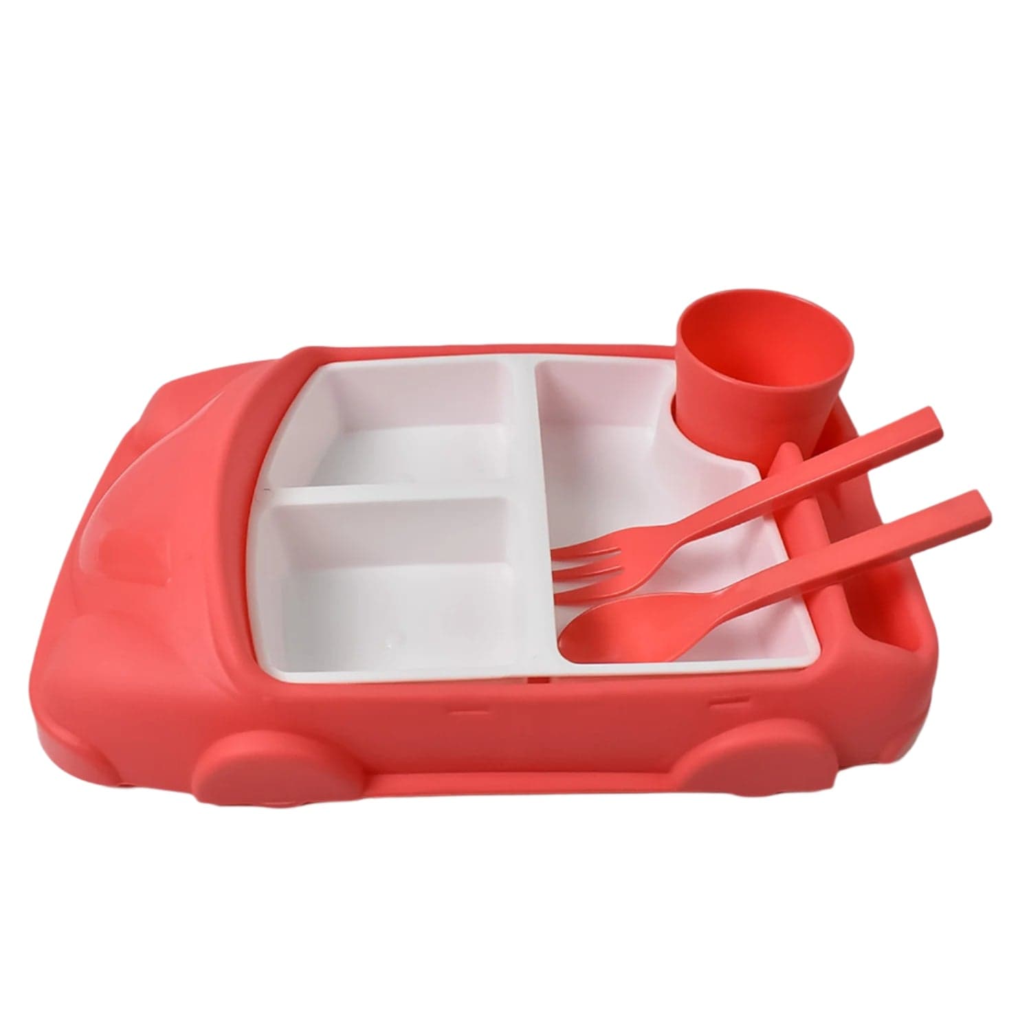 Kid's Car Shaped Plates Cup / Lunch Box Dinnerware Set (4 Pcs Set / 1000 ML Lunch Box) thumbnail 5