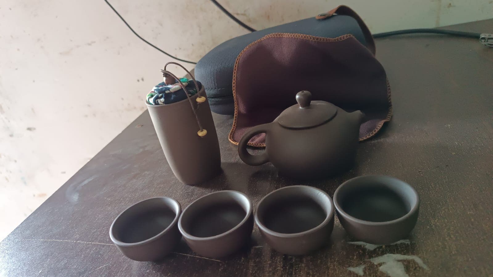 Portable Kung Fu Tea set with a portable travel bag (set of 6pcs) thumbnail 7