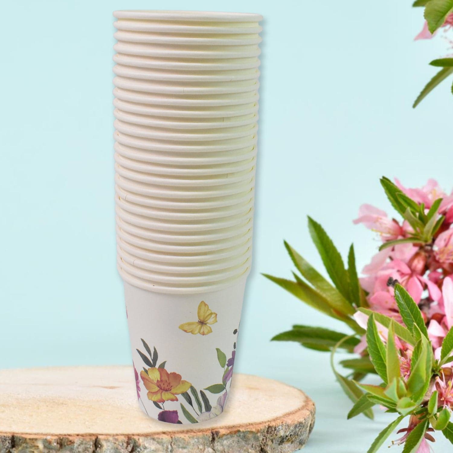Disposable Paper Cups, Disposable Tea, Coffee Cups (24 Pcs Set / Mix Color & Design) thumbnail 3