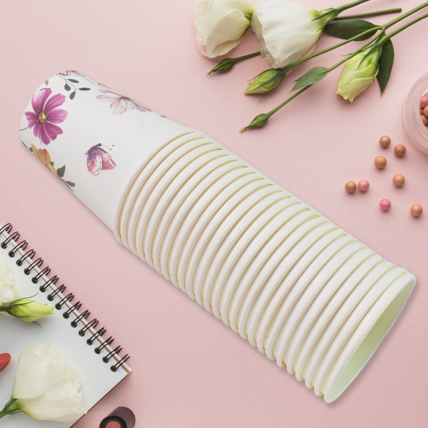 Disposable Paper Cups, Disposable Tea, Coffee Cups (24 Pcs Set / Mix Color & Design) thumbnail 6