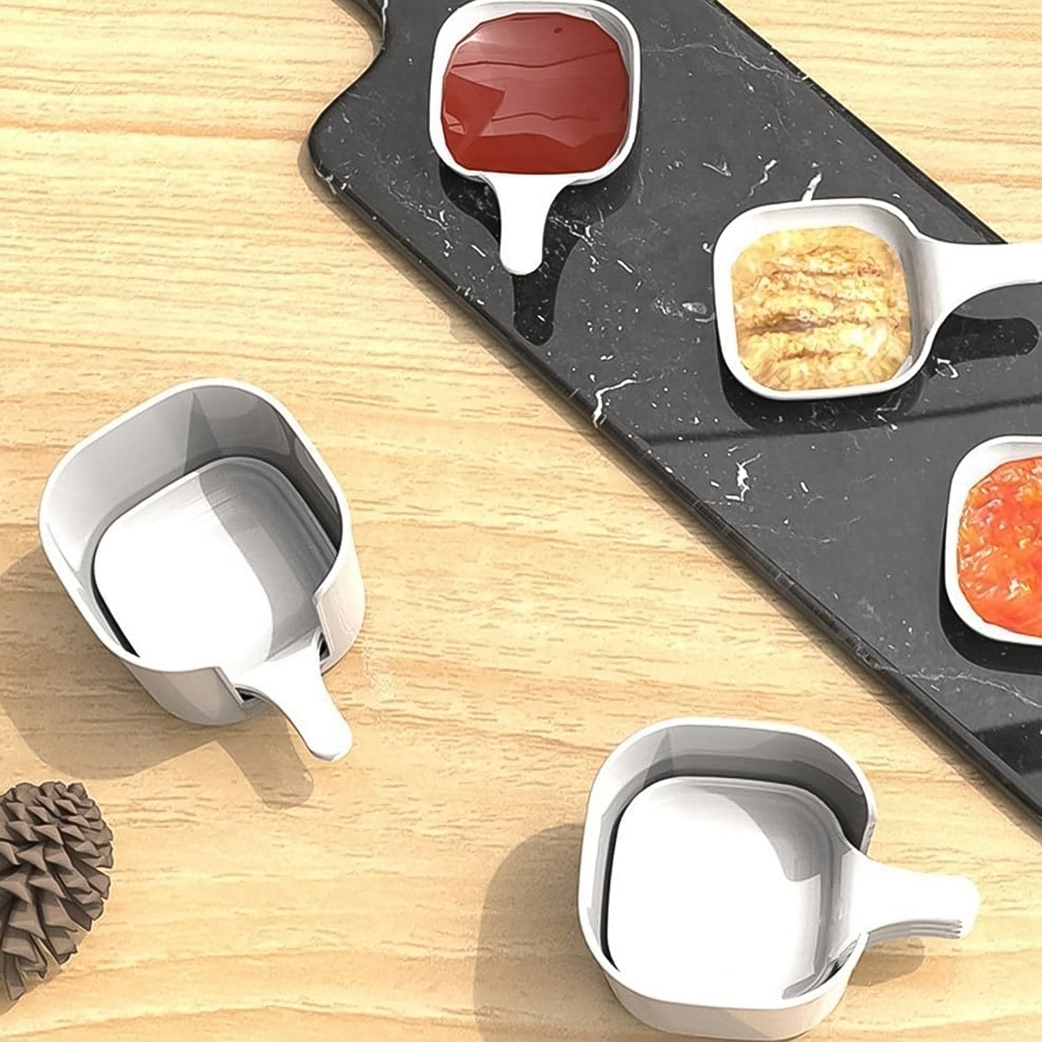 7 in 1 Side Dish Dip Bowl Set with Handle Mini Dipping Bowls (7 Pcs Set) thumbnail 8