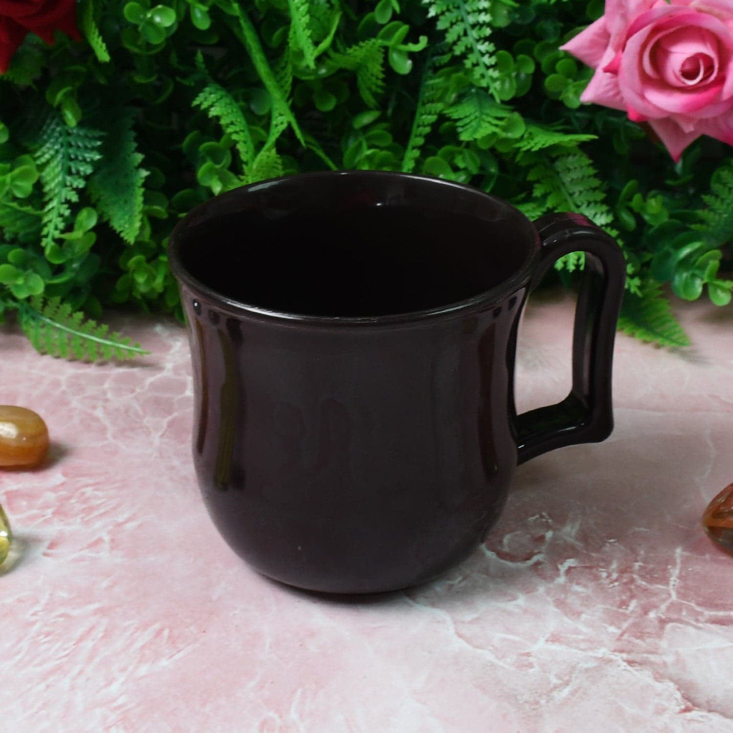 Premium Plastic Coffee / Tea Cups / Mug with Handle(1 Pc / Loose / Black) thumbnail 6