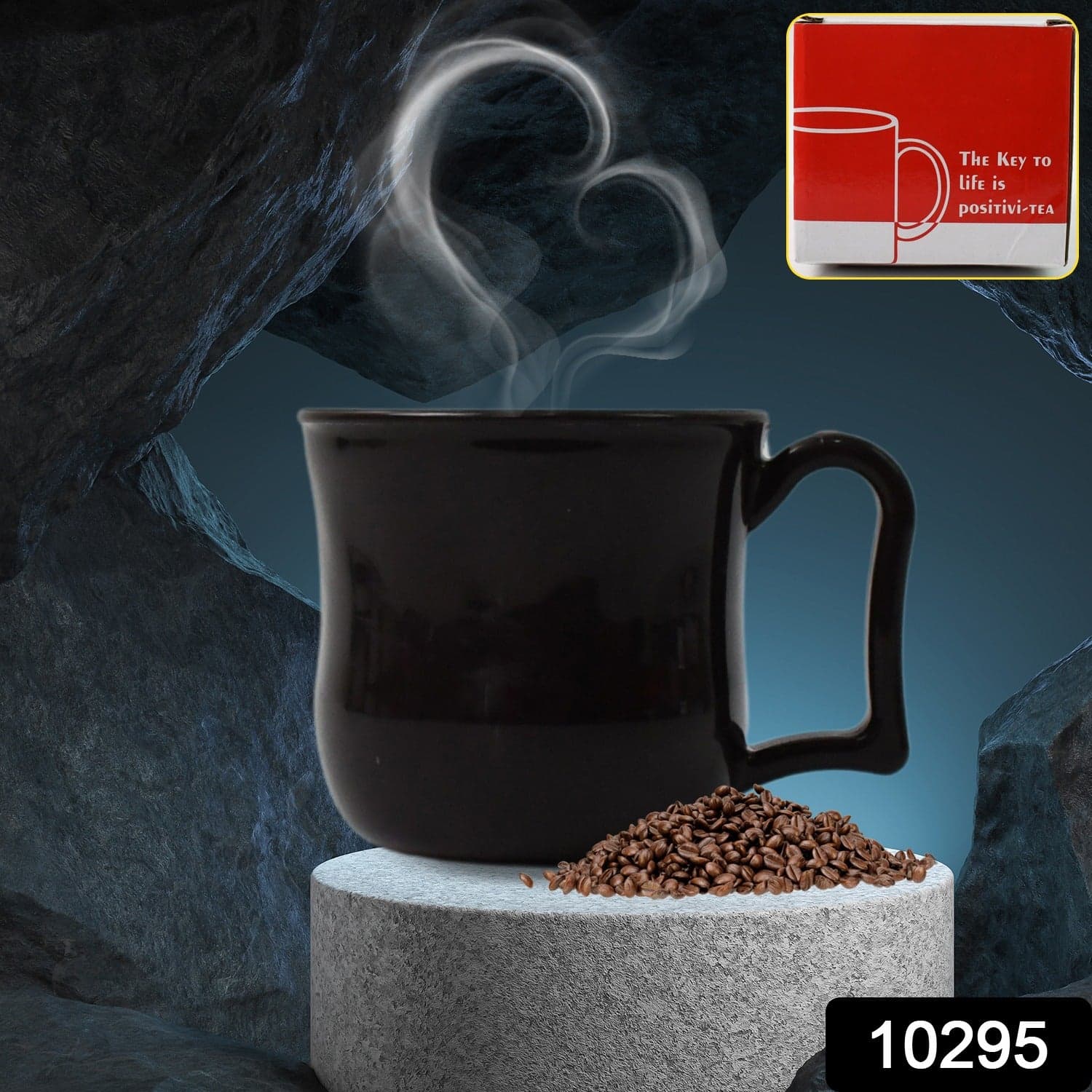 Premium Plastic Coffee / Tea Cups / Mug with Handle (1 Pc / With Color Box / Black) thumbnail 2