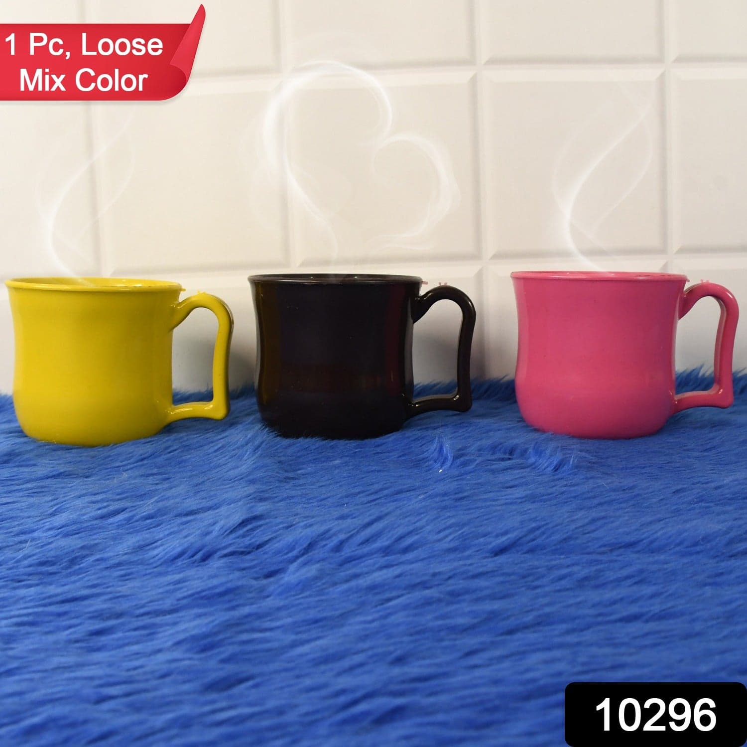 Premium Plastic Coffee / Tea Cups / Mug with Handle (1 Pc / Loose / Mix Color) thumbnail 2