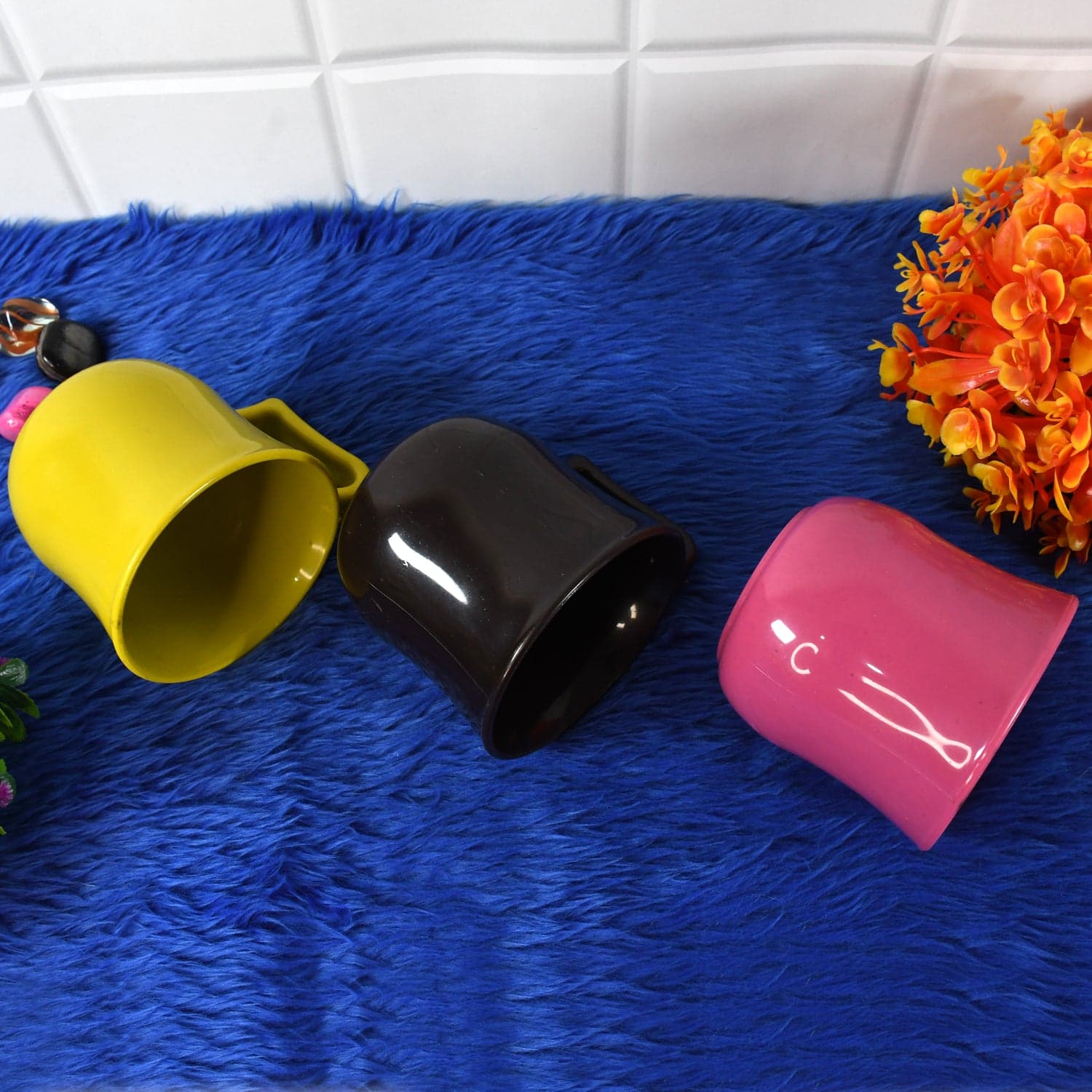 Premium Plastic Coffee / Tea Cups / Mug with Handle (1 Pc / Loose / Mix Color) thumbnail 6