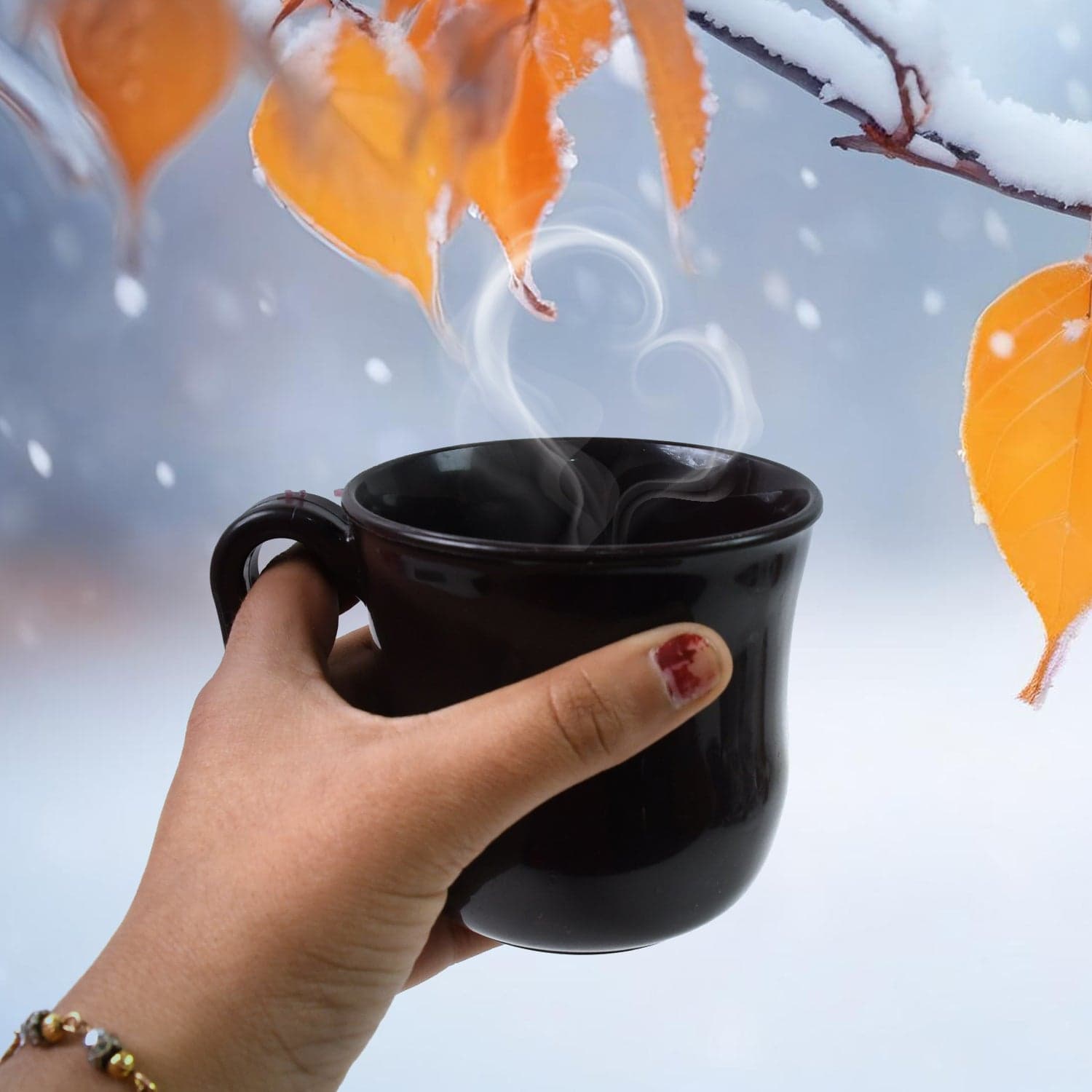 Premium Plastic Coffee / Tea Cups / Mug with Handle (1 Pc / Loose / Mix Color) thumbnail 8