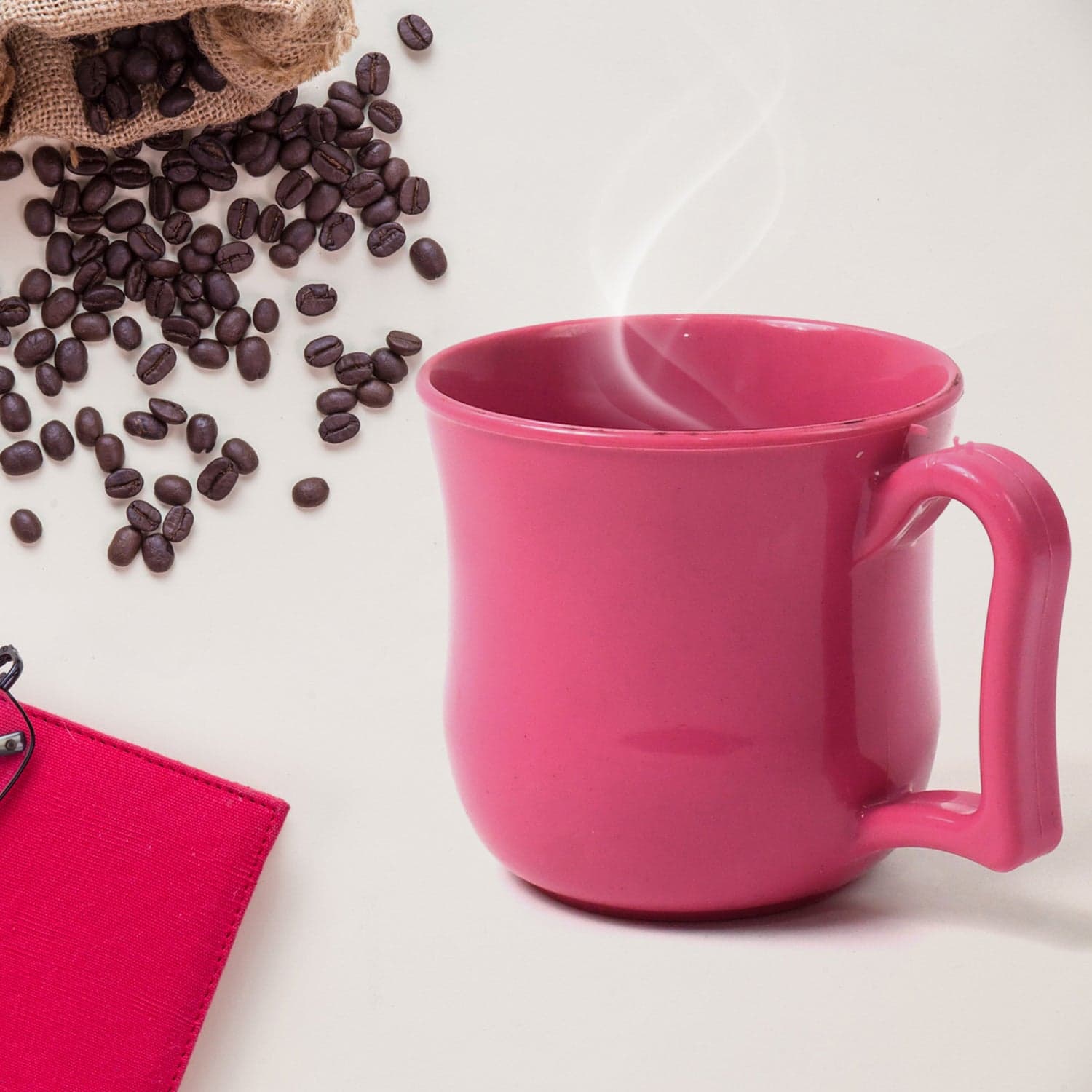 Premium Plastic Coffee / Tea Cups / Mug with Handle (1 Pc / With Color Box / Mix Color) thumbnail 12