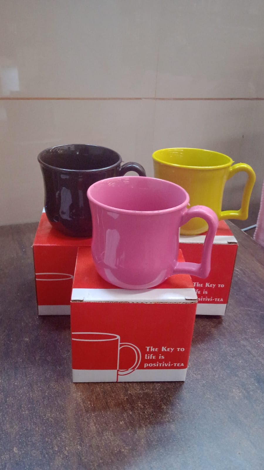 Premium Plastic Coffee / Tea Cups / Mug with Handle (1 Pc / With Color Box / Mix Color) thumbnail 3