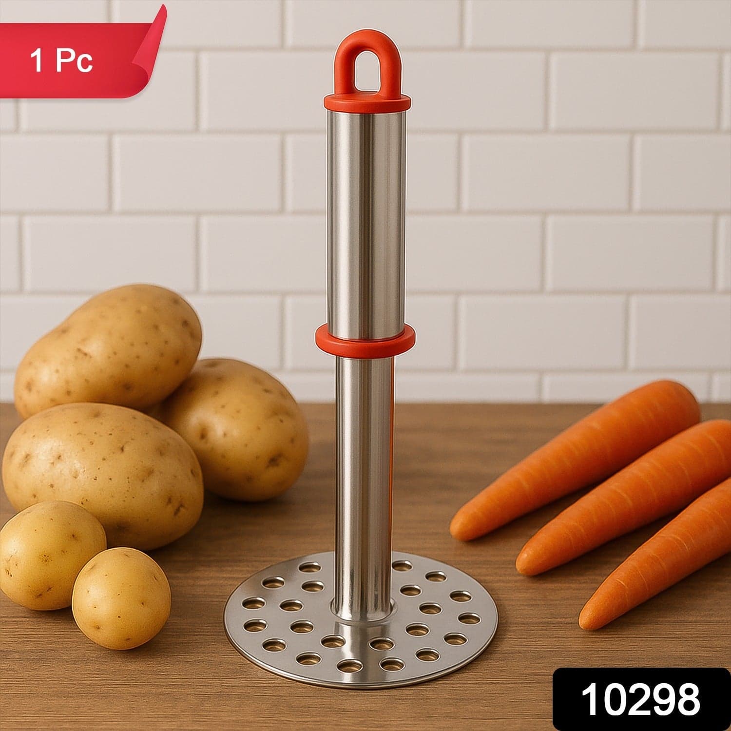 Ss Potato Smasher With Handle thumbnail 1
