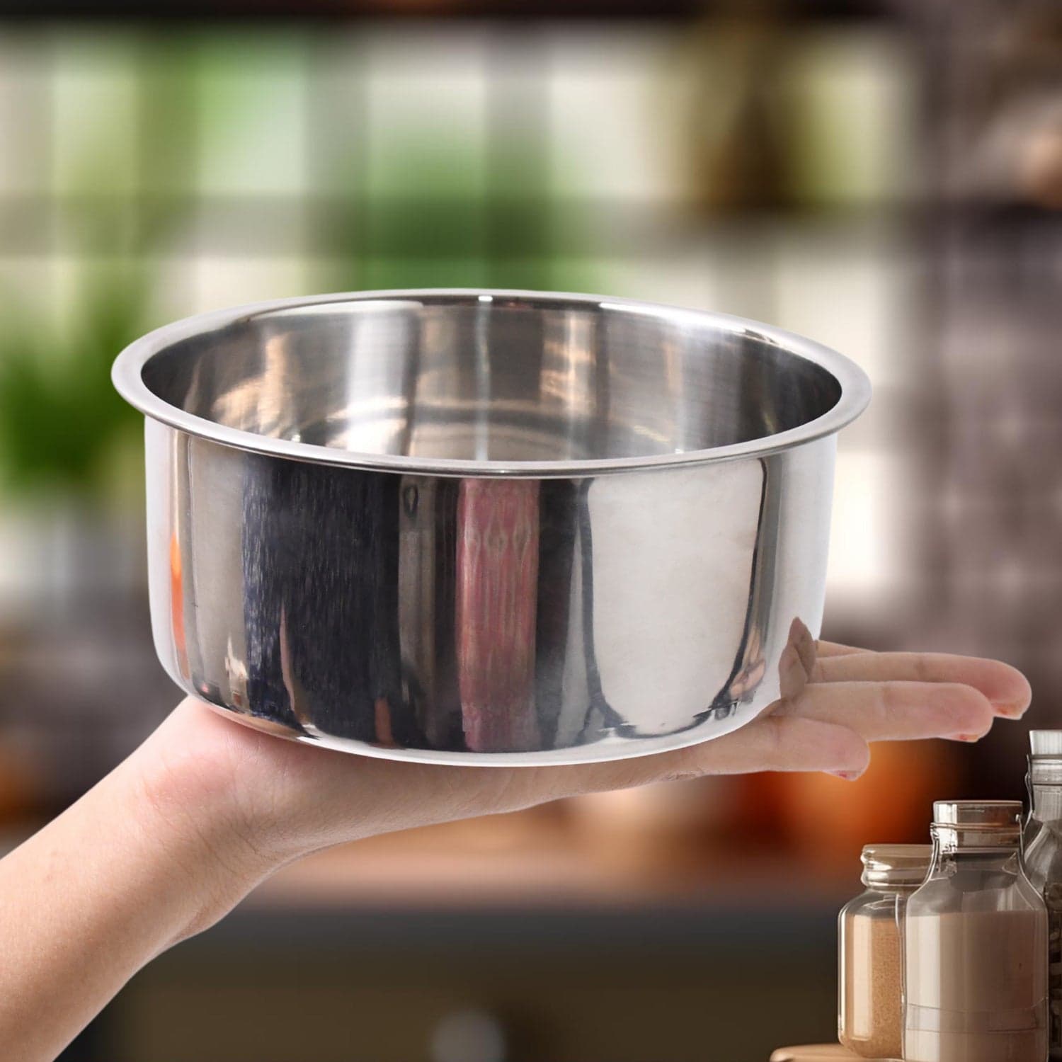 Stainless Steel Table Small Dish Bowl Plate Set for Side Dish, Sauce (1 Pc) thumbnail 4