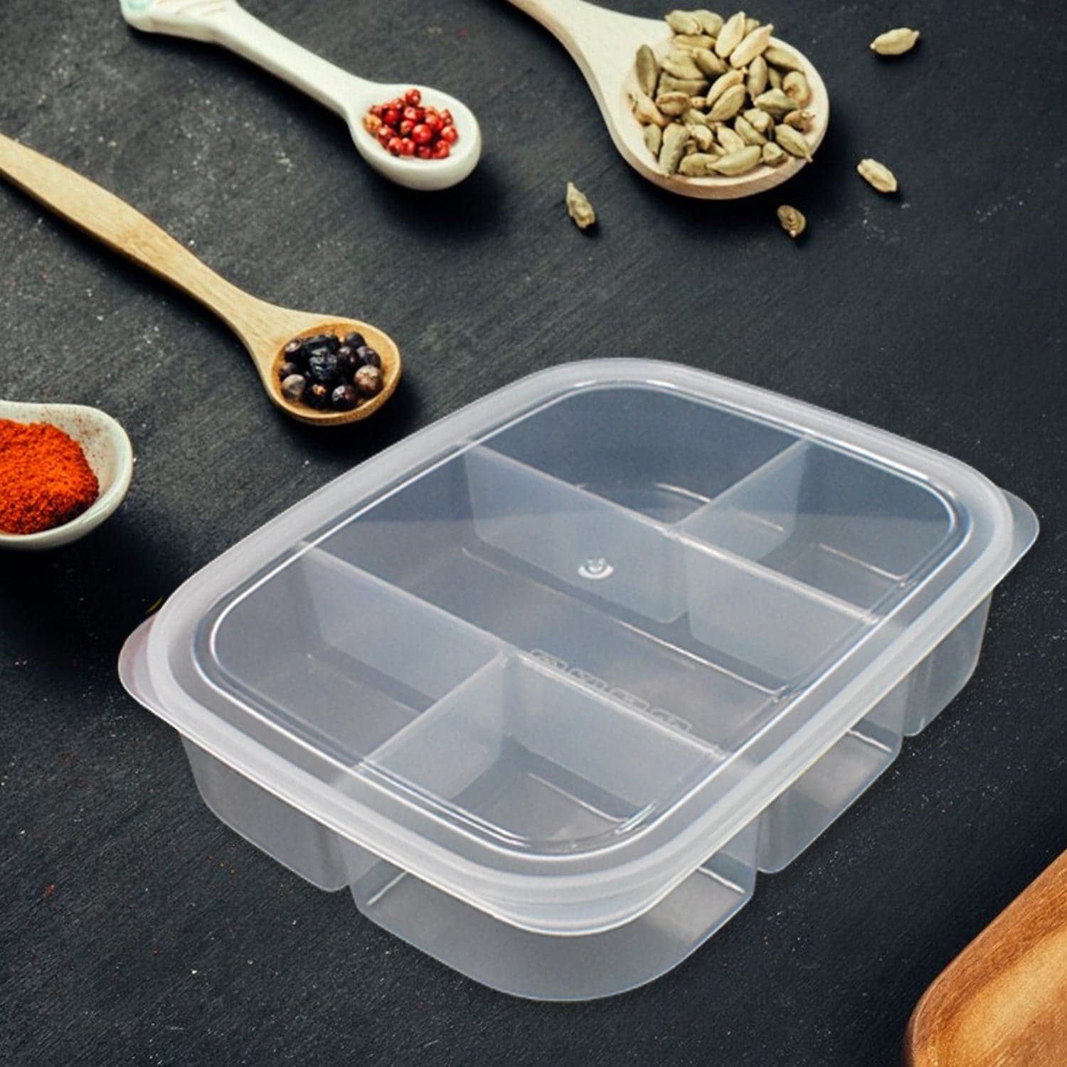 Plastic 5- Compartment Excellent container Reusable Lunch Box (1 Pc) thumbnail 1