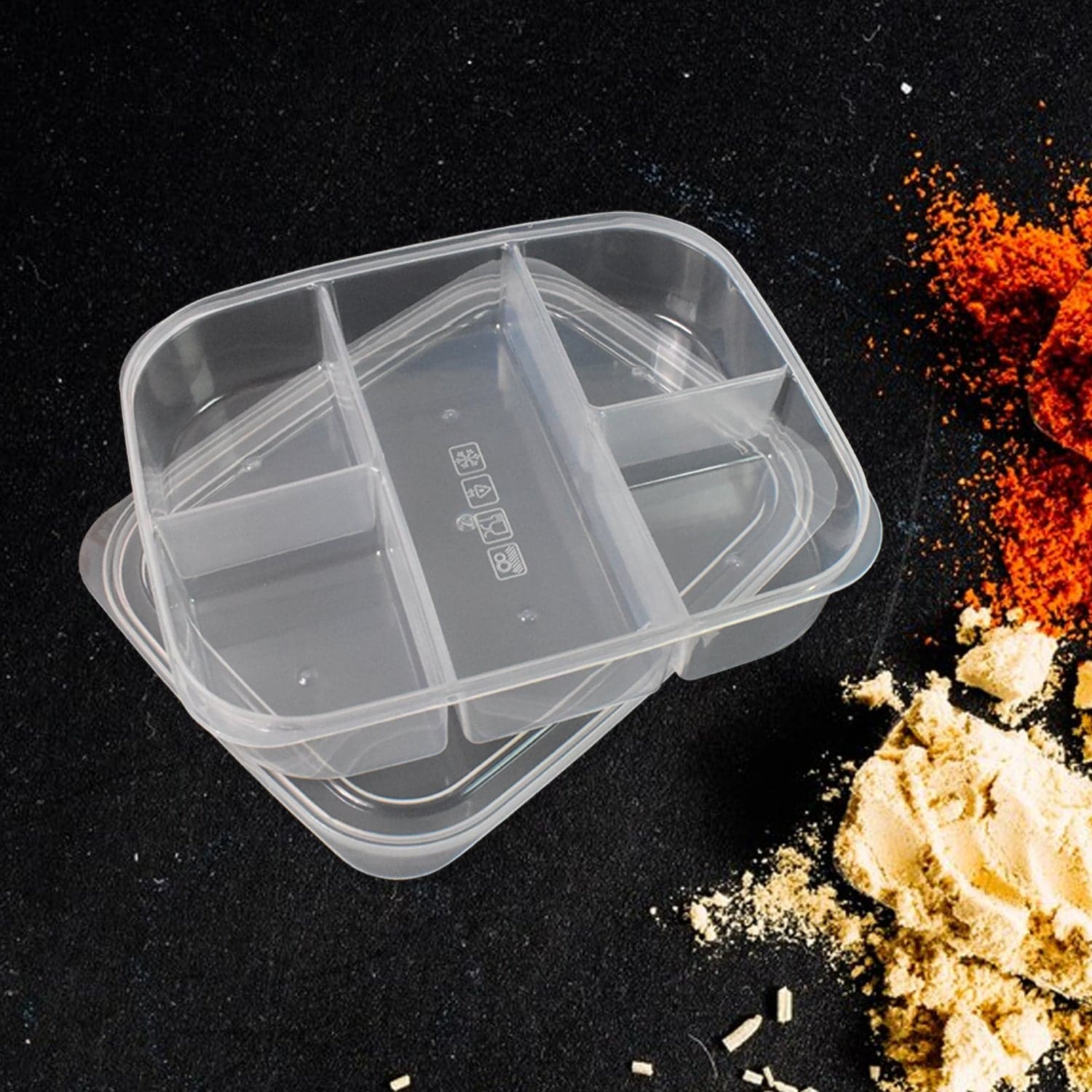 Plastic 5- Compartment Excellent container Reusable Lunch Box (1 Pc) thumbnail 6