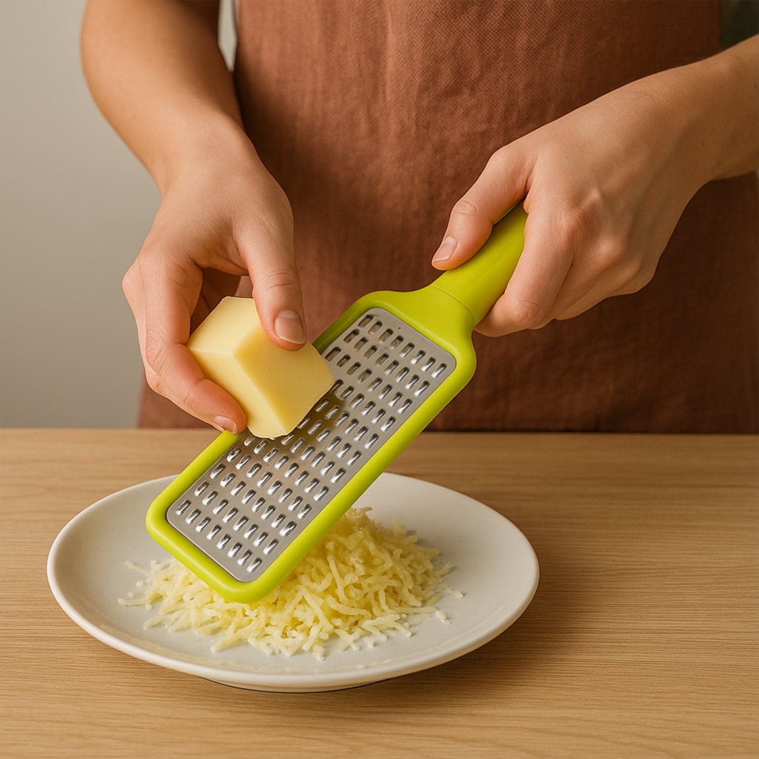 Stainless Steel Vegetables & Fruits Shredder for Kitchen Cheese Grater (1 Pc) thumbnail 9