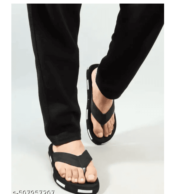 LIFEO Soft and comfortable Designer black mens slippers flipflops thumbnail 3