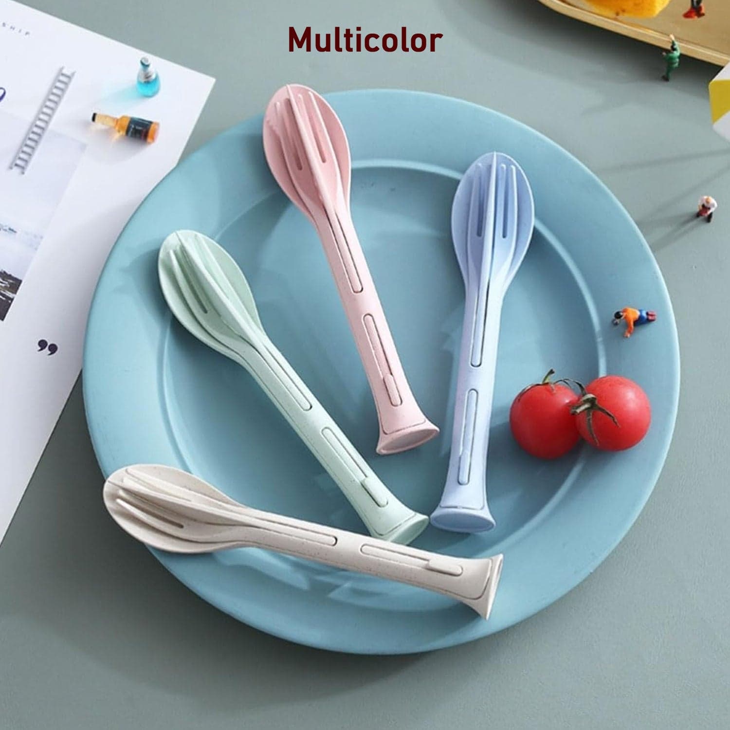 3 in 1 Reusable Spoon, Knife Forks Tableware, Spoon (3 Pcs Set) thumbnail 5