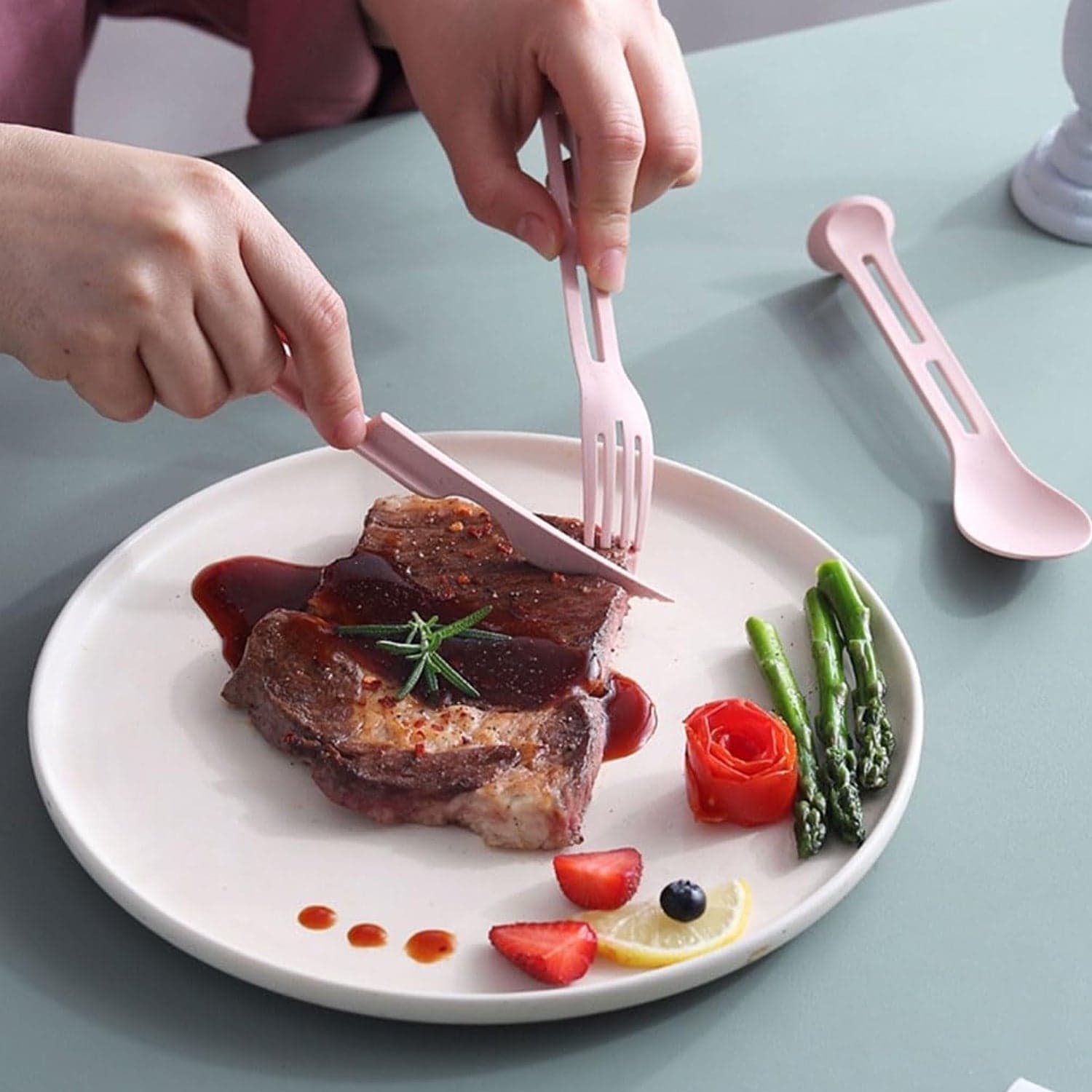3 in 1 Reusable Spoon, Knife Forks Tableware, Spoon (3 Pcs Set) thumbnail 6
