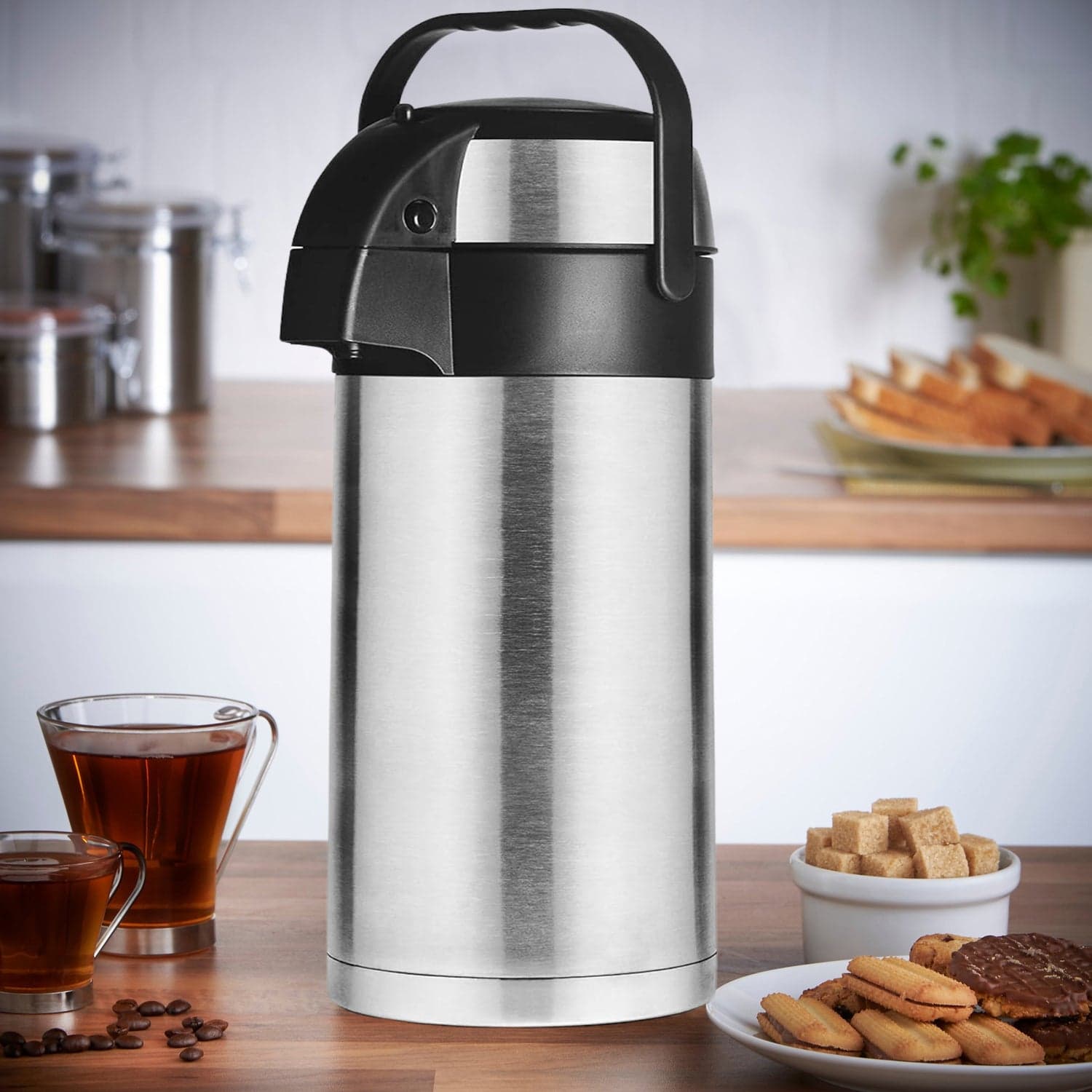 Beverage Dispenser Stainless Steel for Serving Tea and Coffee, Thermos steel (2500 ML) thumbnail 1