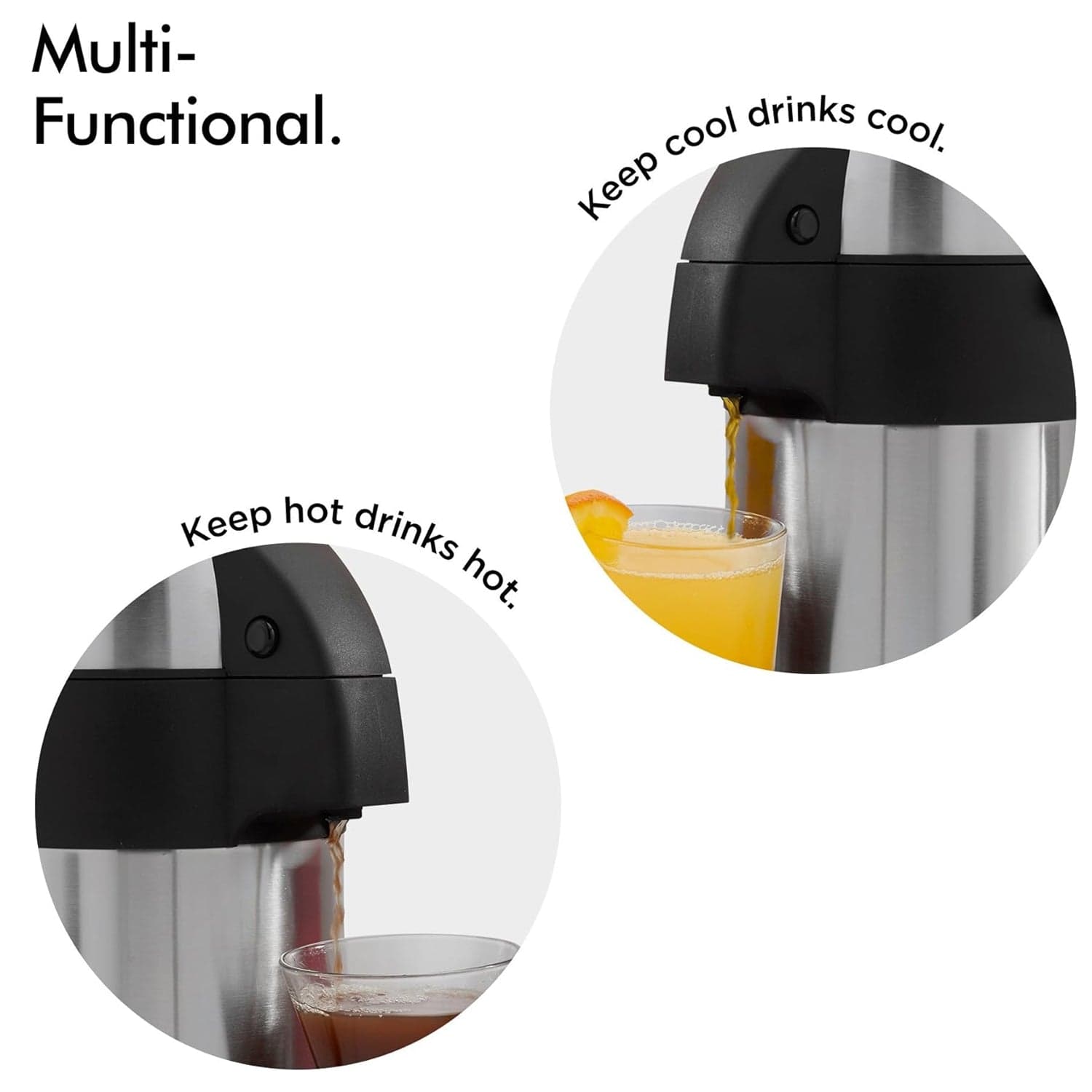 Beverage Dispenser Stainless Steel for Serving Tea and Coffee, Thermos steel (2500 ML) thumbnail 3