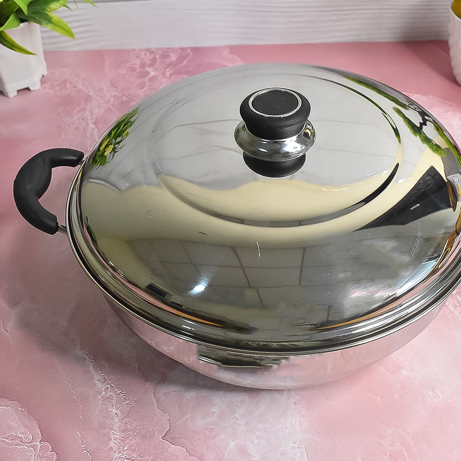Stainless Steel Multi Kadai With 4 Plates In 1, 2 Idli Plates, 1 Dhokla Plate, 1 Patra Plate, 1 Kadai With 1 Lid (6 Pcs Set) thumbnail 3