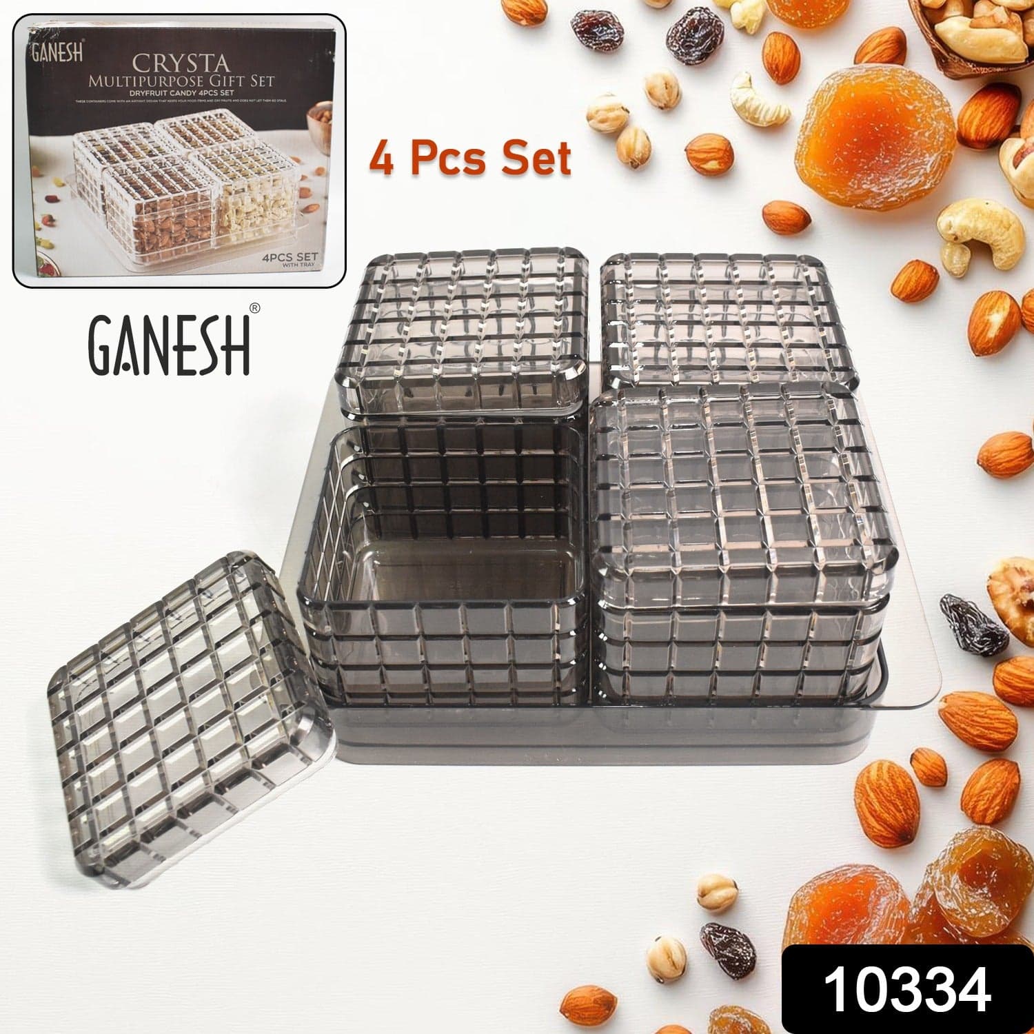 Ganesh Multipurpose Gift Set, Dry fruit (4 Pcs Set / With Tray) thumbnail 2