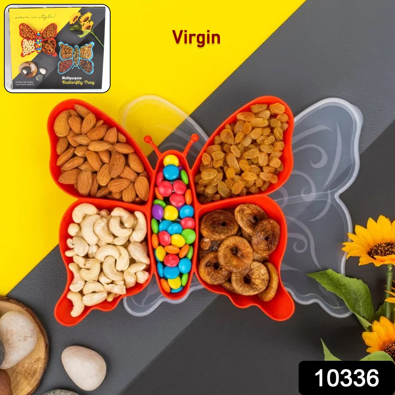 5 Compartment Multipurpose Butterfly Plastic Tray (1 Pc) thumbnail 2