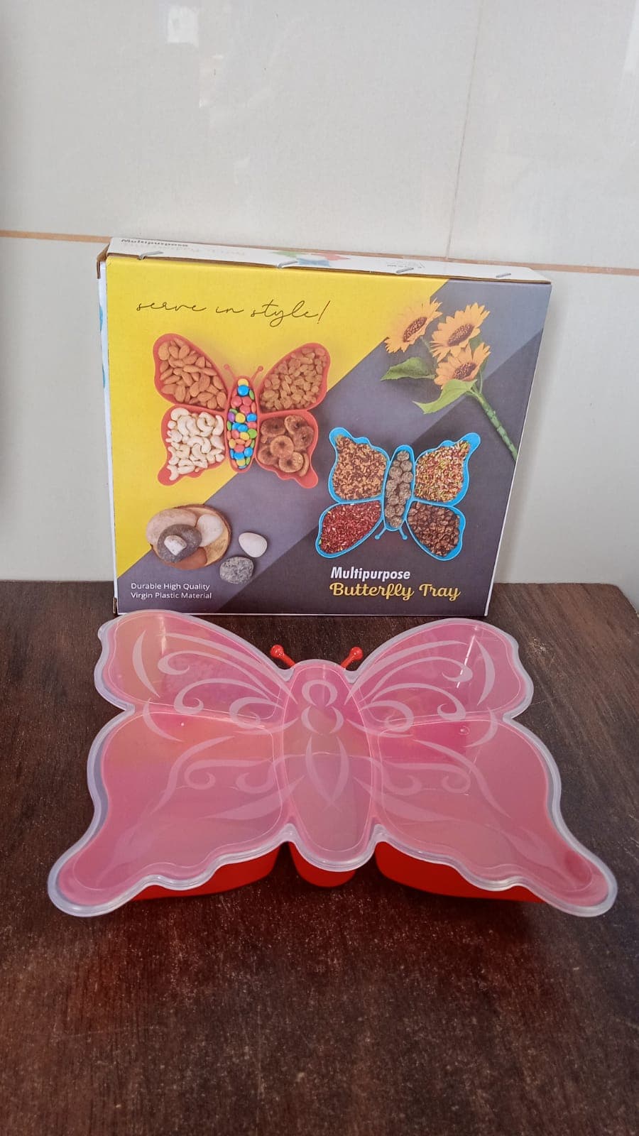 5 Compartment Multipurpose Butterfly Plastic Tray (1 Pc) thumbnail 7