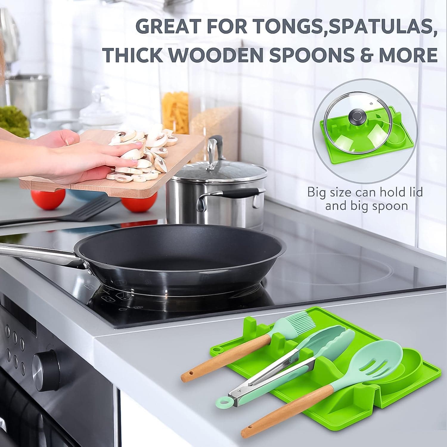 4-Slots Silicone Multifunctional Spoon Holders Fork Spatula Rack (1 Pc) thumbnail 6