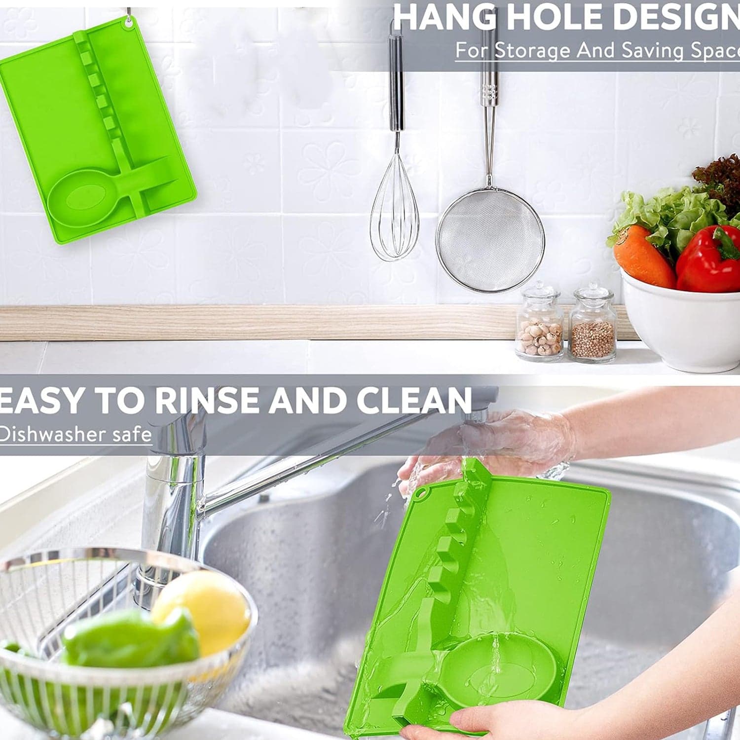 4-Slots Silicone Multifunctional Spoon Holders Fork Spatula Rack (1 Pc) thumbnail 7