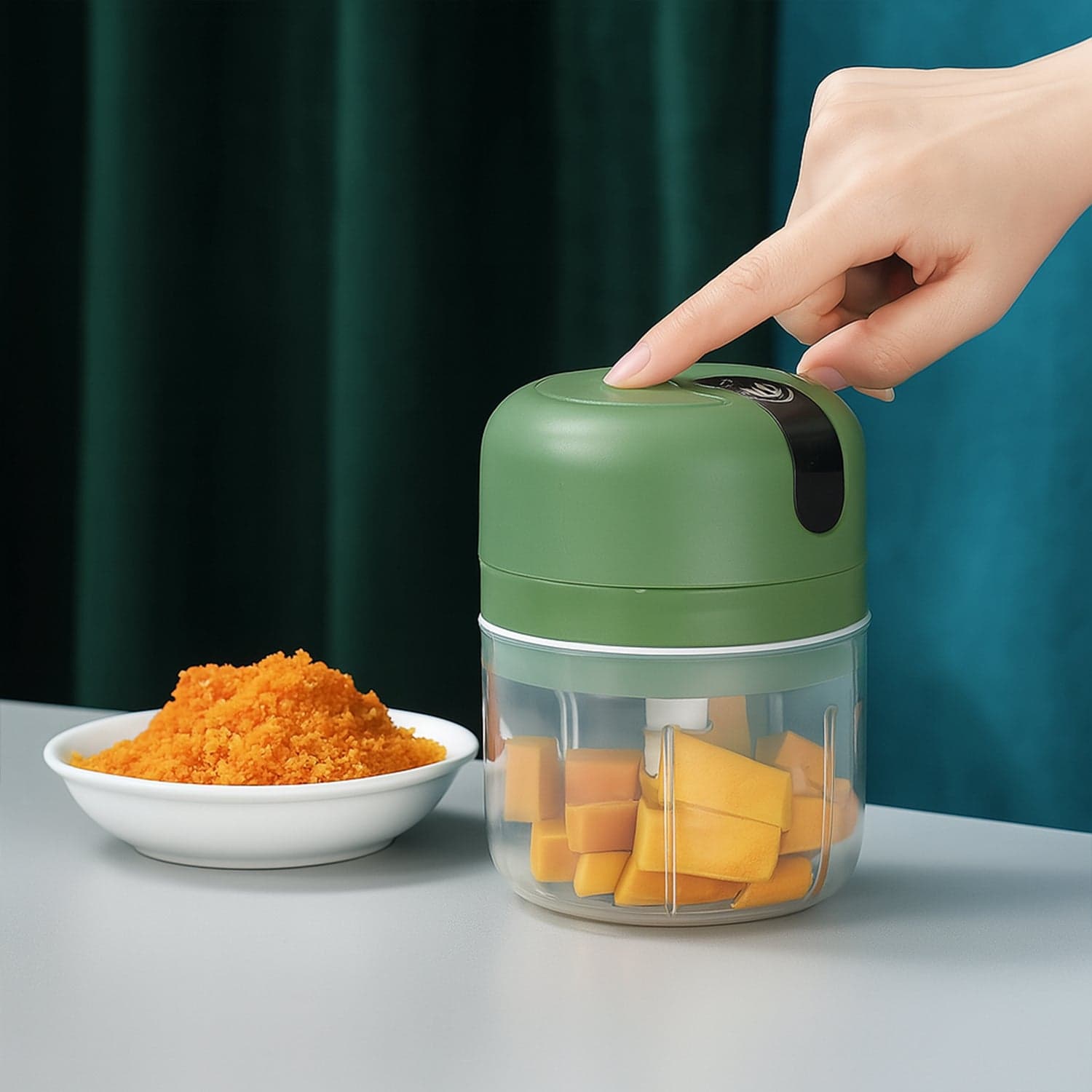 Wireless USB Rechargeable Mini Electric Garlic Machine / Chopper 3 Blades (250Ml) thumbnail 1