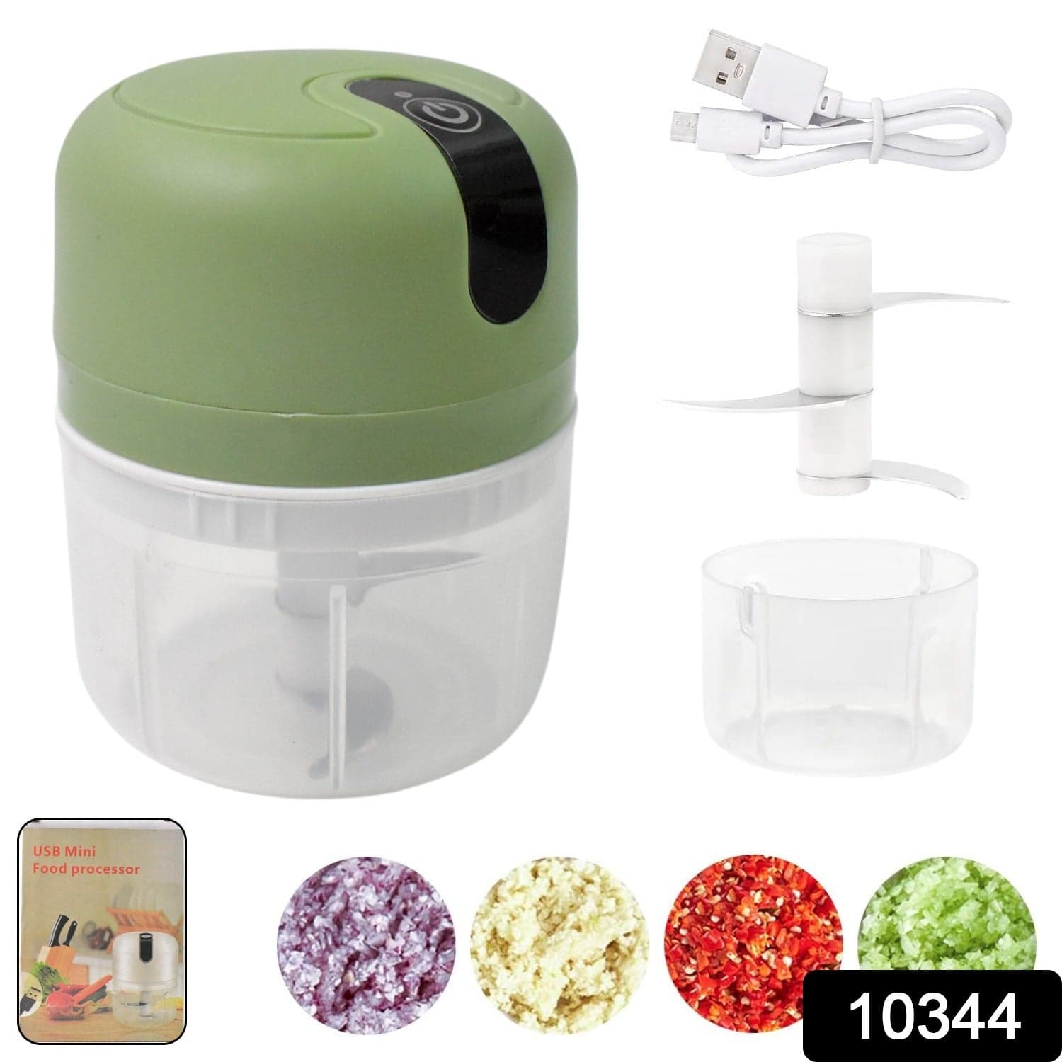 Wireless USB Rechargeable Mini Electric Garlic Machine / Chopper 3 Blades (250Ml) thumbnail 5