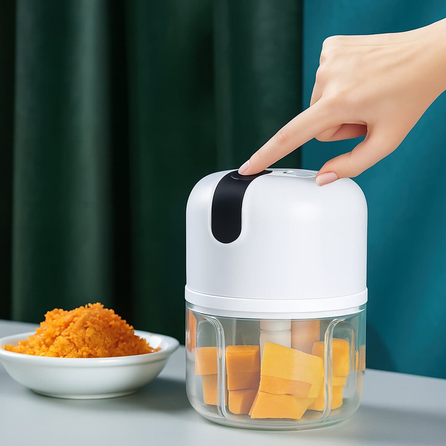 Wireless USB Rechargeable Mini Electric Garlic Machine / Chopper 3 Blades (250Ml) thumbnail 6