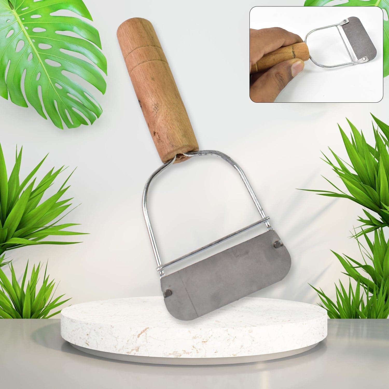 Wooden Handle Metal Vegetable Cutter, Peeler, Slicer (1 Pc / B Grade) thumbnail 1