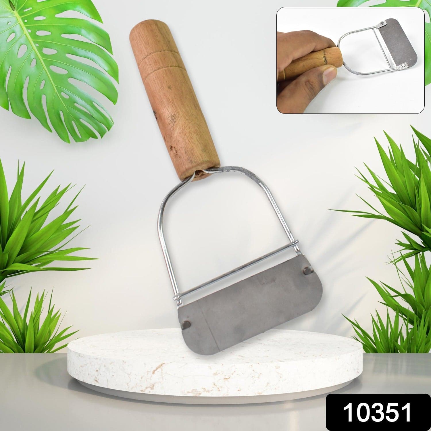 Wooden Handle Metal Vegetable Cutter, Peeler, Slicer (1 Pc / B Grade) thumbnail 2