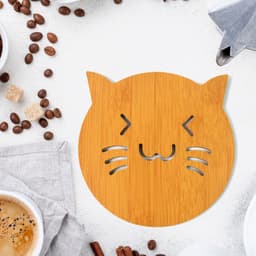 Square Bamboo Wood Table Place mat Hot Pot Cup Mat Tea Coaster(14—14 Cm / 1 Pc)