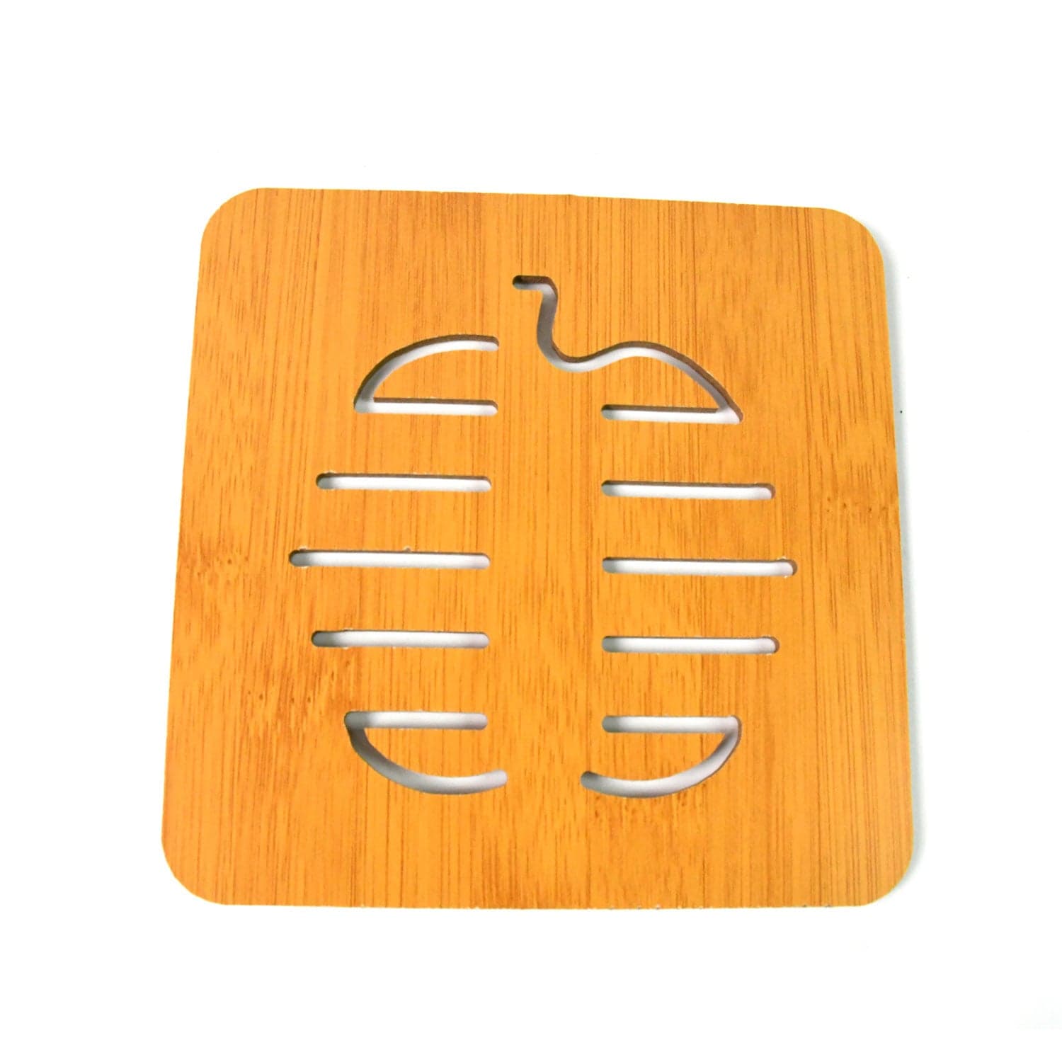 Square Bamboo Wood Table Place mat Hot Pot Cup Mat Tea Coaster(14—14 Cm / 1 Pc) thumbnail 7
